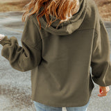 Zip-Up Drawstring Hooded Jacket