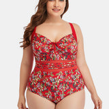 Floral Drawstring Detail One-Piece Swimsuit