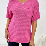 Pink Short Sleeve Knit Top