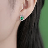 1 Carat Emerald Stud Earrings