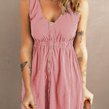Sleeveless Button Down Mini Dress