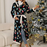 Tie Waist Hooded Robe