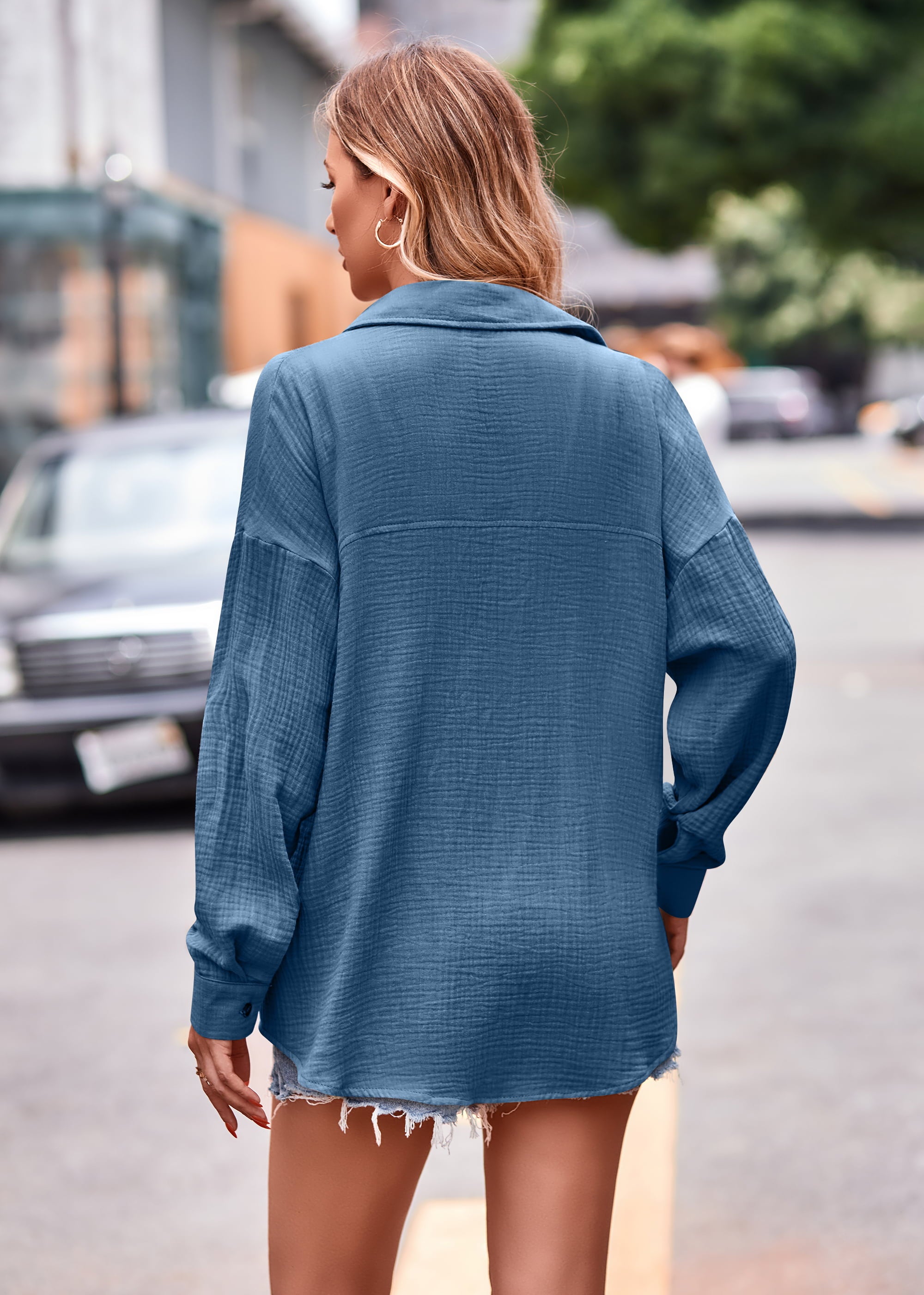 Textured Dropped Shoulder Shaket