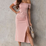 Off-Shoulder Short Sleeve Dress