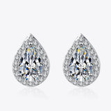 Moissanite Teardrop Stud Earrings