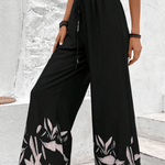 Drawstring High Waist Relax Fit Long Pants