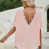 Cutout Tied Round Neck T-Shirt