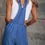 Wide Leg Denim Overalls