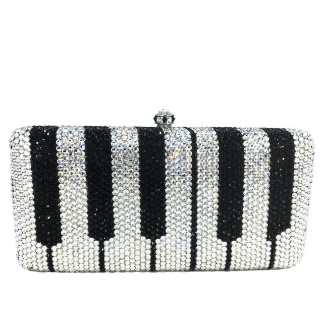 Novelty Piano Keyboard Women Crystal Clutch