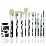 10PCS Snake Pattern Makeup Brush Set