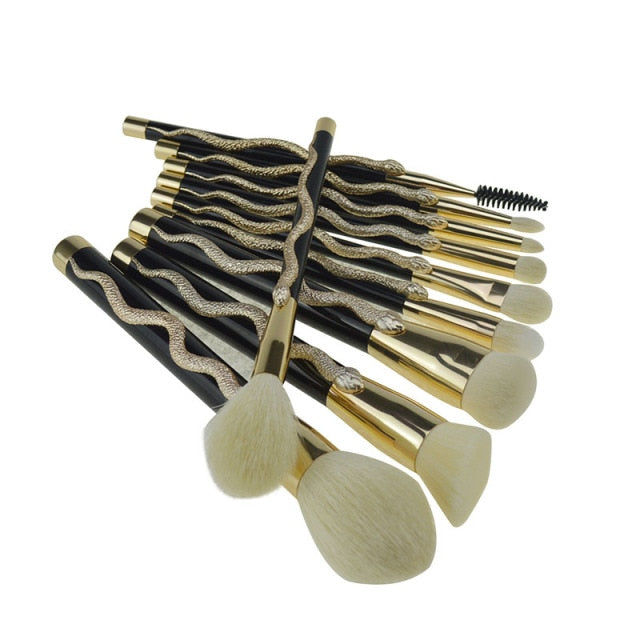 10PCS Snake Pattern Makeup Brush Set