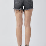 Raw Hem Denim Shorts with Pockets