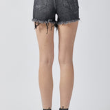 Raw Hem Denim Shorts with Pockets