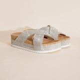 Crisscross Rhinestone Slides