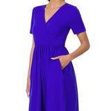 Brushed DTY Buttery Soft Fabric Surplice Dress