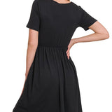 Brushed DTY Buttery Soft Fabric Surplice Dress