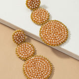 Round Glass Bead Drop Earrings