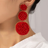 Round Glass Bead Drop Earrings