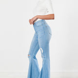 Distressed Flare Jeans