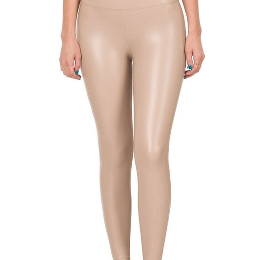 High Rise Faux Leather Leggings