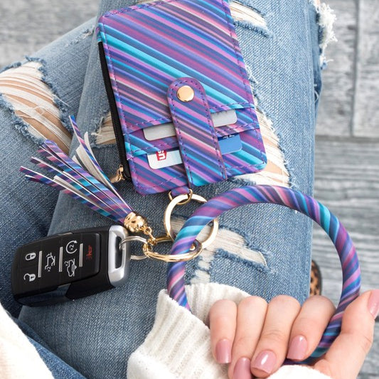 Key Ring Wallet Bracelet ID Zip Up