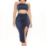 Miami Skirt Set in Dark Denim