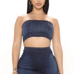 Miami Skirt Set in Dark Denim