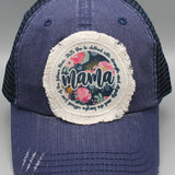 Mama Circle Blue Floral Patch Hat