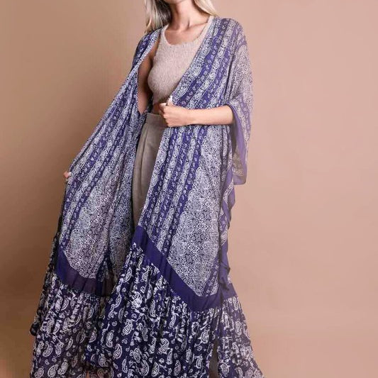 Paisley Tapestry Free Flow Kimono