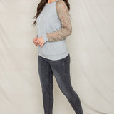 Lace Sleeve Raglan Tunic