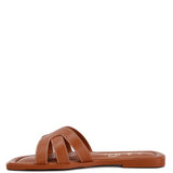 Aura Faux Leather Flat Sandals