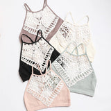 Crochet Lace High Neck Bralette