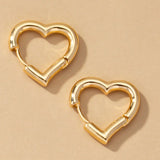 Heart shape hinged huggie hoop earrings