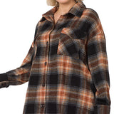 Plus Oversized Yarn Dyed Plaid Shacket