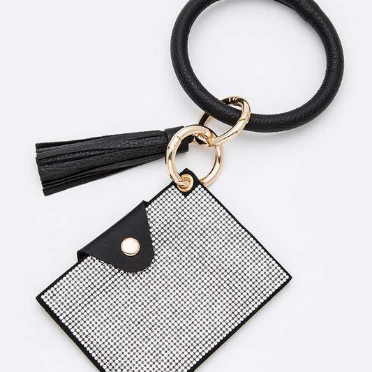 Rhinestone ID Card Convertible Wallet