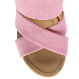 GERD BLOCK HEELED SUEDE SLIP-ON SANDAL