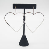 50MM HEART HOOP DANGLE EARRINGS