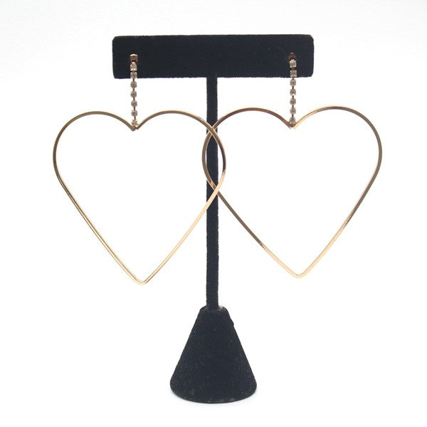 50MM HEART HOOP DANGLE EARRINGS