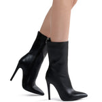 POINTED STILETTO HIGH ANKLE BOOTS