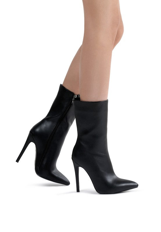 POINTED STILETTO HIGH ANKLE BOOTS