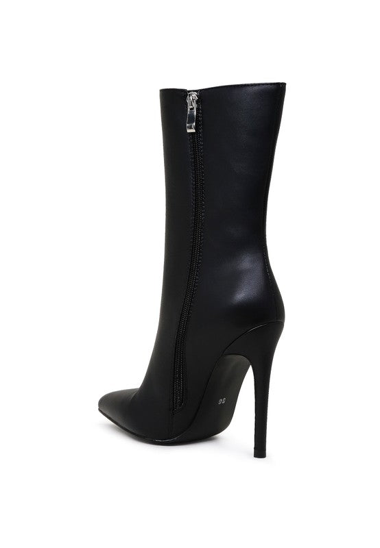 POINTED STILETTO HIGH ANKLE BOOTS