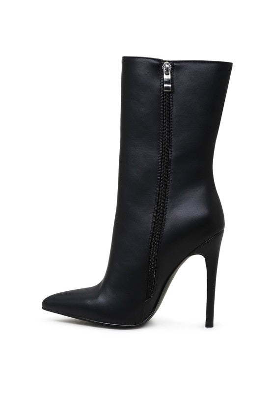 POINTED STILETTO HIGH ANKLE BOOTS