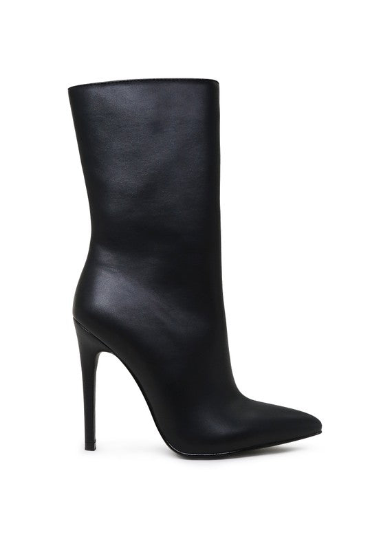 POINTED STILETTO HIGH ANKLE BOOTS