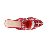 MARIANA WOVEN FLAT MULES WITH TASSELS