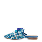 MARIANA WOVEN FLAT MULES WITH TASSELS