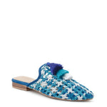 MARIANA WOVEN FLAT MULES WITH TASSELS