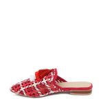 MARIANA WOVEN FLAT MULES WITH TASSELS