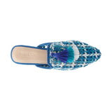 MARIANA WOVEN FLAT MULES WITH TASSELS