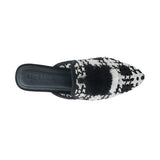 MARIANA WOVEN FLAT MULES WITH TASSELS