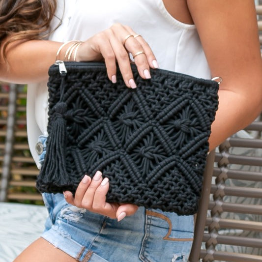 Macrame Tassel Clutch